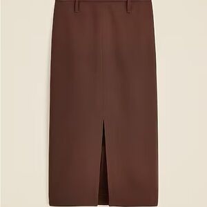 J. Crew Chocolate Pencil Midi Skirt in Four Season Stretch